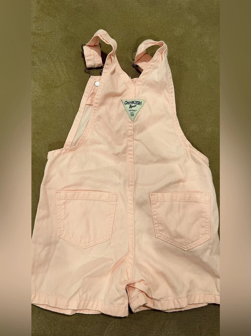 OshKosh B'gosh Light Pink Heart Short Overalls